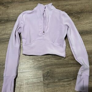 90 Degree By Reflex Lilac Cropped Half-Zip Pullover